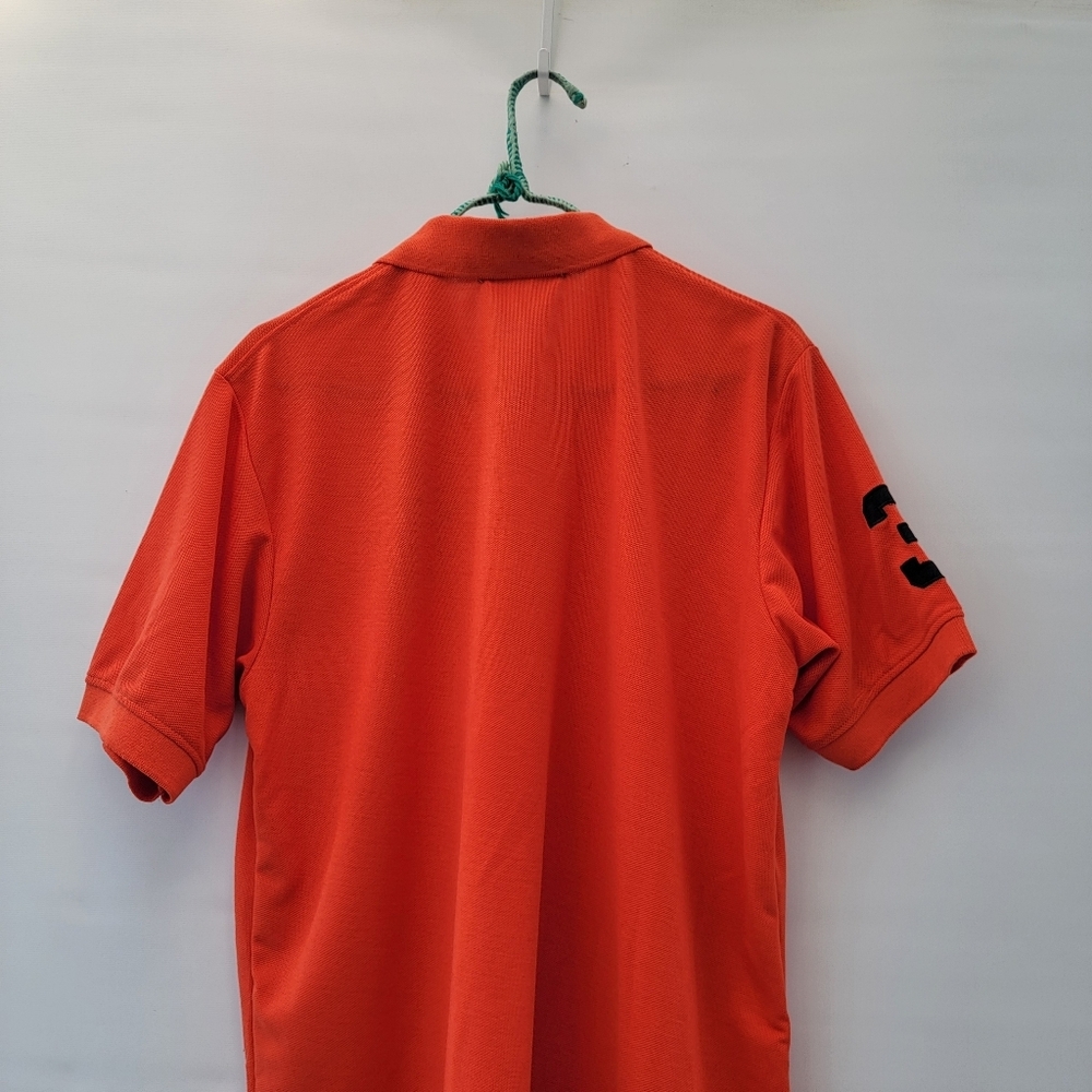 Polo Ralph Lauren Big Pony Polo Shirt Mens XL Bright Orange Black Embroider Y2K - Picture 9 of 11